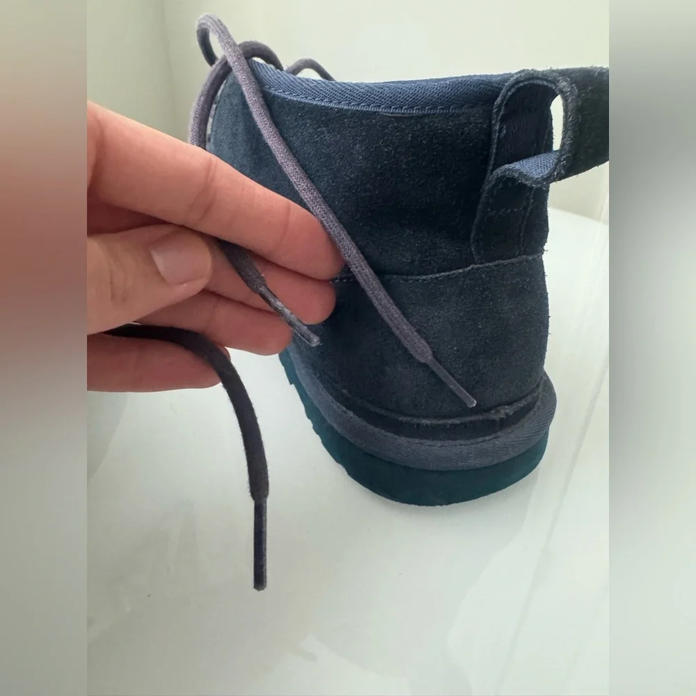 UGG Neumel Blue Boots Size 13 Suede + Shearling + Wool Chukka Boots | Coastal